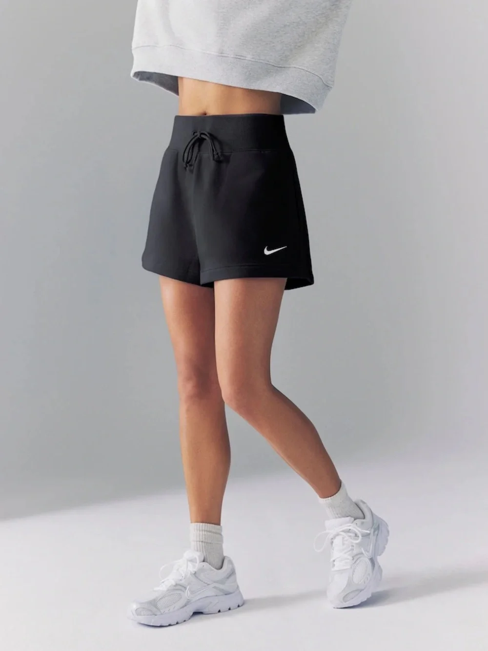 Nike Black Sportswear Phoenix Fleece High-Waisted Loose Shorts